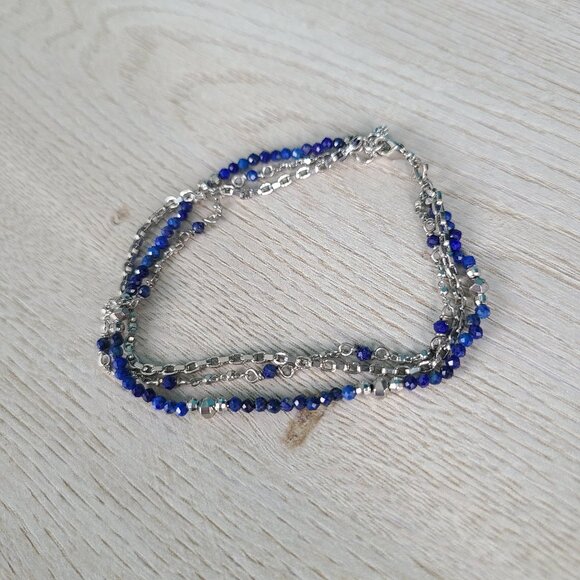Kendra Scott Scarlet Silver Chain Bracelet in Blue Lapis - Picture 1 of 1